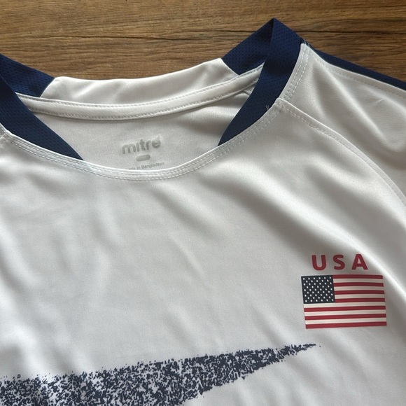 Mitre USA size small blue and white jersey.  NWT - Picture 3 of 4